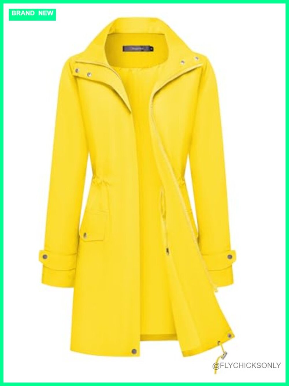 Waterproof Long Raincoat with Hood Lightweight Windbreaker Trench Coat